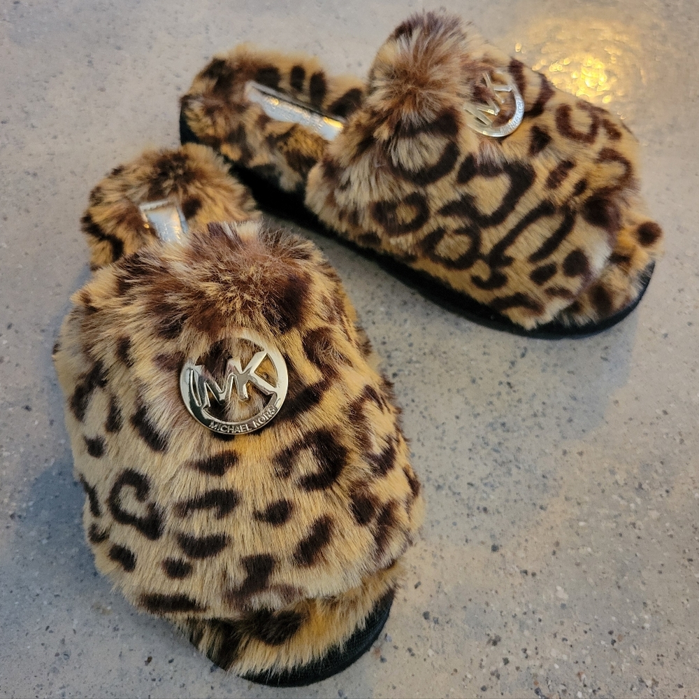 Michael Michael Kors Kids Grace-Fay Sandals Shoes Leopard SIZE 3 - GUC